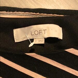 LOFT Black and Pink Striped Dress